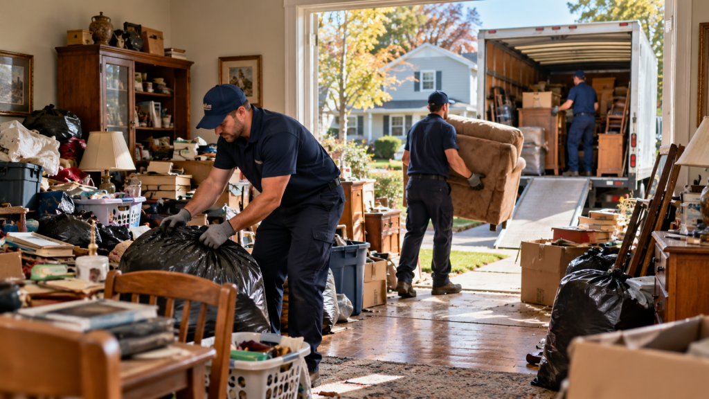 The current image has no alternative text. The file name is: Residential-Cleanout-Crew-Loading-Truck.png